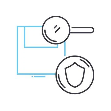 Data decryption analysis line icon, outline symbol, vector illustration, concept Illustrazione stock