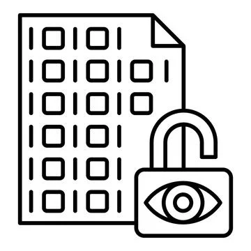 Data Decryption Line Icon Stock Illustration