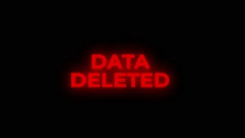 Data Deleted Red Warning Error Alert Computer Virus alert Hacking Message With Stock Footage 219069470