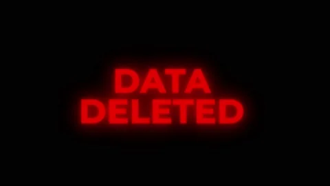 Data Deleted Red Warning Error Alert Computer Virus alert Hacking Message With Stock Footage 219191562