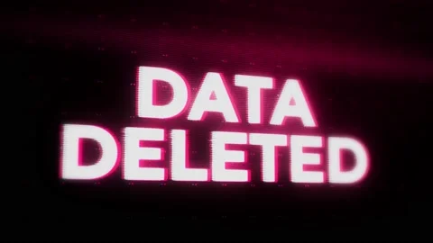 Data Deleted Warning Alert Error Message flashing on Screen, Computer system Stock Footage 219094445