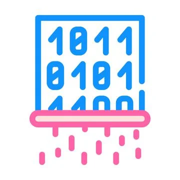 Data deletion color icon vector illustration line 库存插图