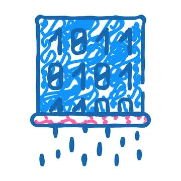 Data deletion icon doodle illustration 스톡 일러스트