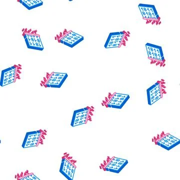 Data deletion isometric icon seamless pattern sign Stock Illustration