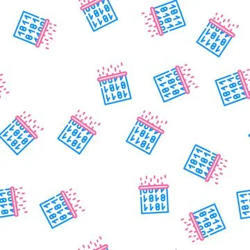 Data deletion vector seamless pattern line Stock Illustration