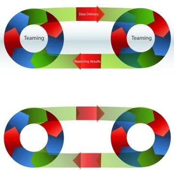 Data delivery teaming process chart Illustrazione stock