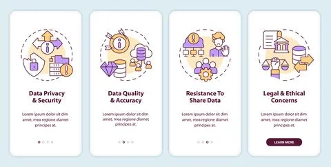 Data democratization concept with multicolor thin line icons Stock Illustration