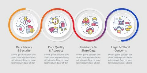 Data democratization layout with line icons Illustrazione stock