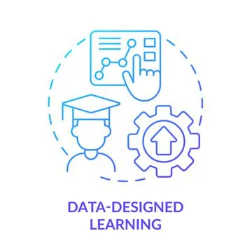 Data-designed learning blue gradient concept icon Stock Illustration