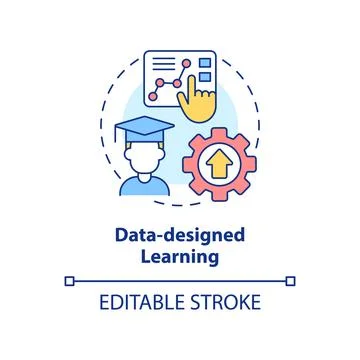 Data-designed learning concept icon Stock Illustration