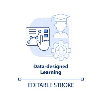 Data-designed learning light blue concept icon Illustrazione stock