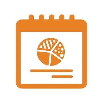 Data, diagram, document icon. Orange color vector EPS. Stock Illustration