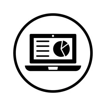 Data, diagram icon. Black vector illustration. Stock Illustration