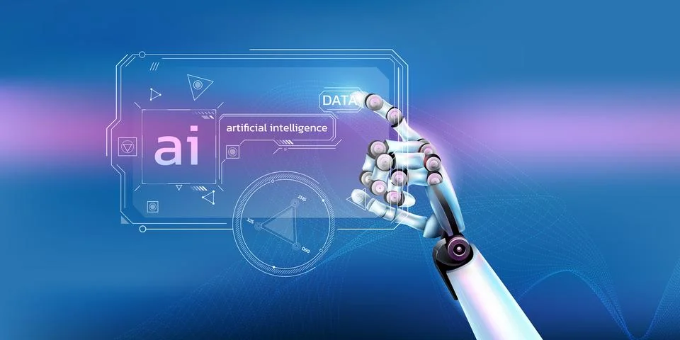From data to dialogue: AI on the path to human communication Stock Illustration