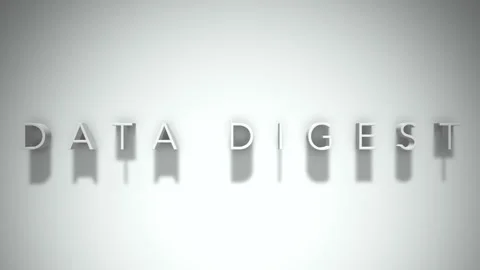 Data Digest 3D title animation with shadows on a white background 스톡 동영상 296665967