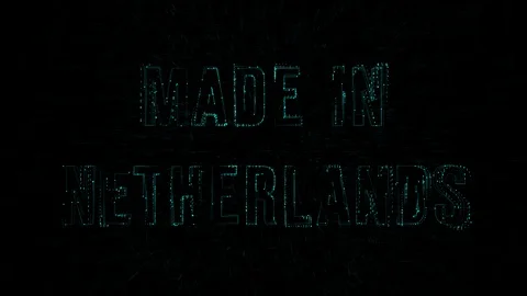 Data digital code with blue text "Made in Netherlands" Stock Footage 106480786