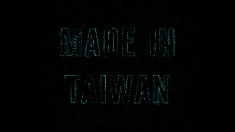 Data digital code with blue text "Made in Taiwan" 스톡 동영상 106761207