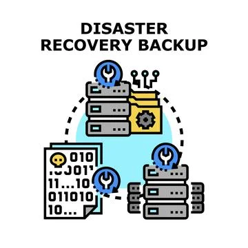 Data disaster recovery backup strategy planning Stock Illustration