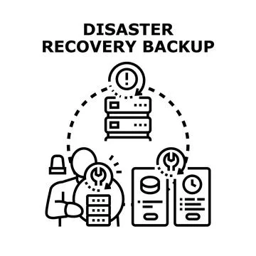 Data disaster recovery backup strategy planning process Stock Illustration
