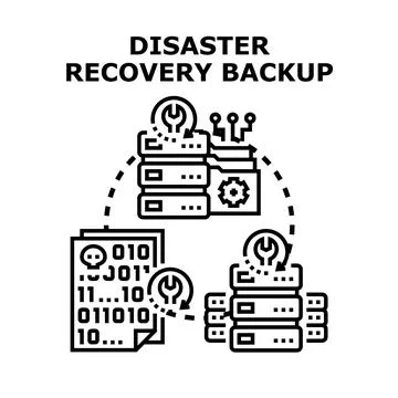 Data disaster recovery backup strategy planning 스톡 일러스트