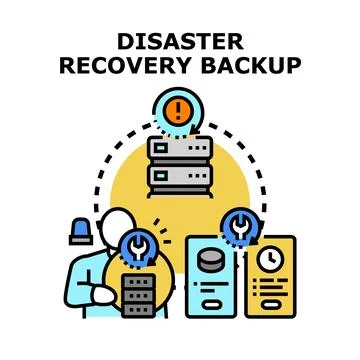 Data disaster recovery backup strategy planning process Stock Illustration
