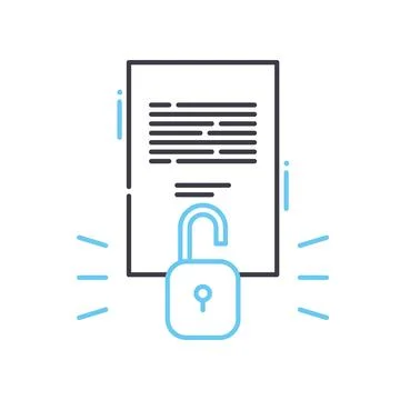Data disclosure line icon, outline symbol, vector illustration, concept sign Stock Illustration