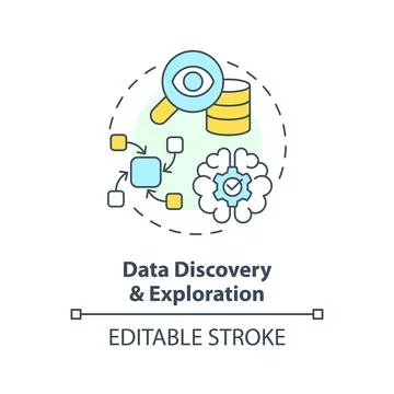 Data discovery and exploration concept icon Illustrazione stock