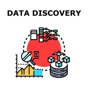 Data discovery extracting information and analyzing business intelligence 스톡 일러스트