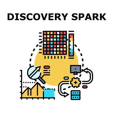 Data discovery spark analytics processing management concept Illustrazione stock
