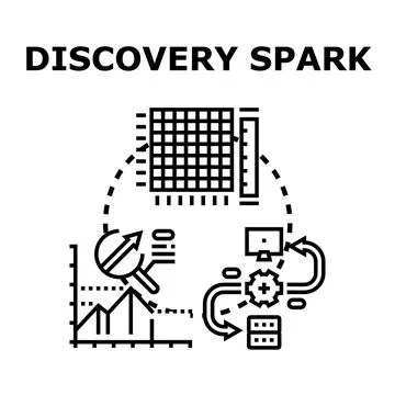 Data discovery spark analytics processing management concept Illustrazione stock