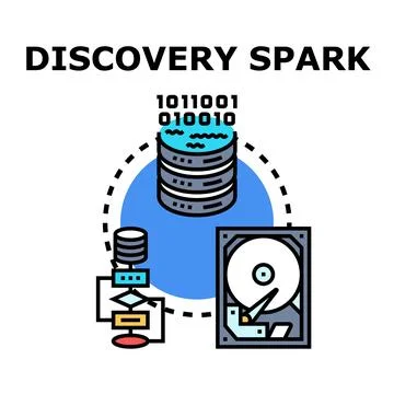 Data discovery spark connecting digital information processing Stock Illustration
