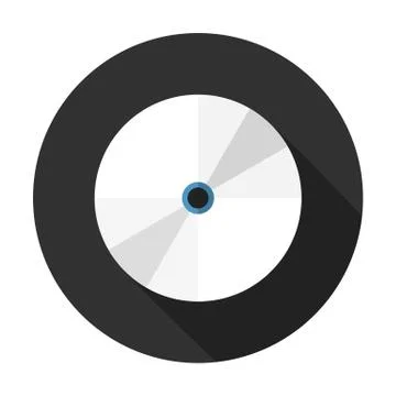 Data Disk Flat Circle Icon Stock Illustration