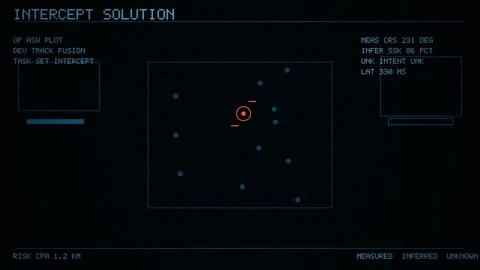 Data display of a tracking solution with dots on a grid Stock Footage 340310138