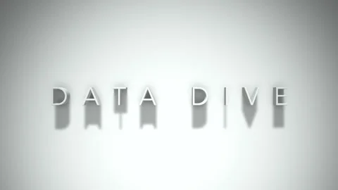 Data dive 3D title animation with shadows on a white background Stock Footage 297008247