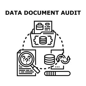 Data document audit process vector illustration Stock Illustration