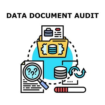Data document audit process vector illustration Illustrazione stock