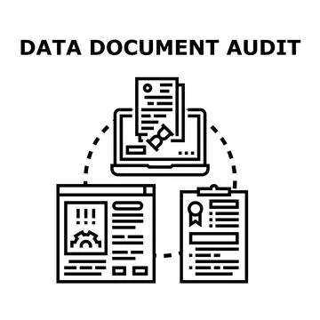 Data document audit processing for business analysis Illustrazione stock