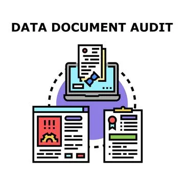 Data document audit processing for business analysis Illustrazione stock