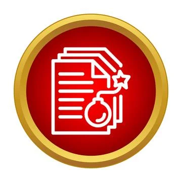 Data document bomb threat security concept icon Illustrazione stock