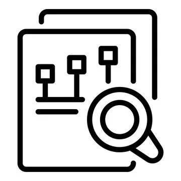 Data document icon outline vector. File record イラスト素材