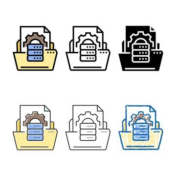 Data document paper color icon clean vector イラスト素材