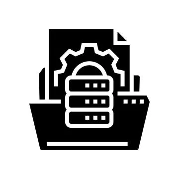 Data document paper glyph icon vector illustration Stock Illustration