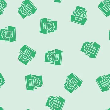 Data document paper glyph seamless pattern Illustrazione stock