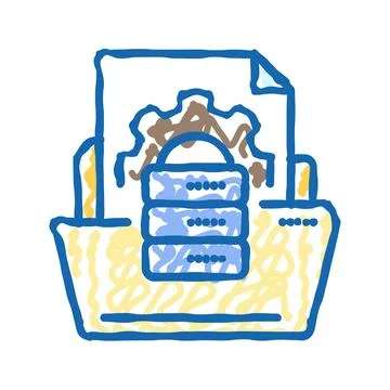 Data document paper icon doodle illustration イラスト素材