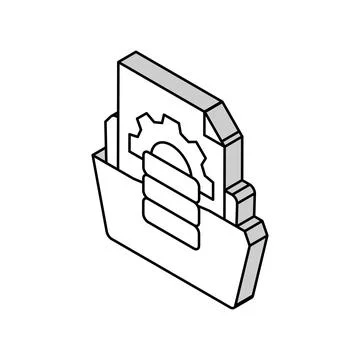 Data document paper isometric icon vector illustration Stockillustratie