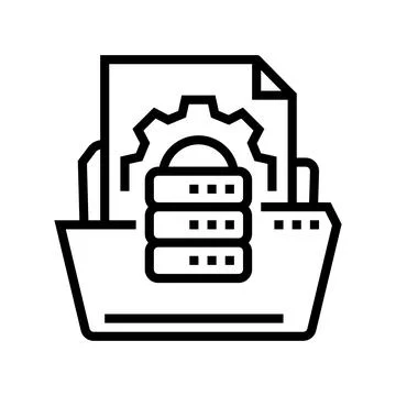 Data document paper line icon vector illustration イラスト素材