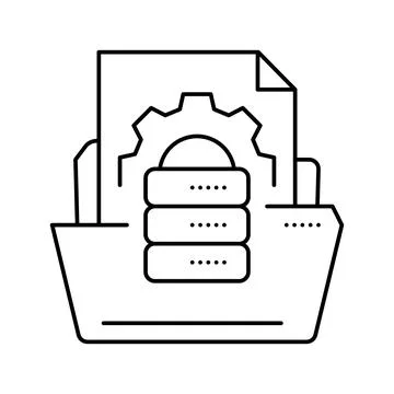 Data document paper line icon vector illustration イラスト素材