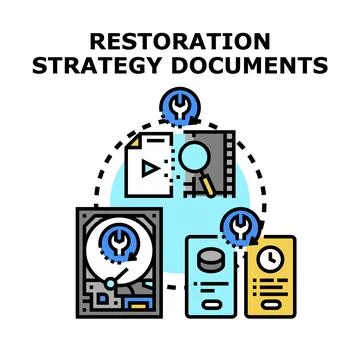 Data document restoration strategy planning process Stock Illustration