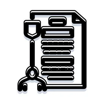 Data document with security shield protecting information Stock Illustration