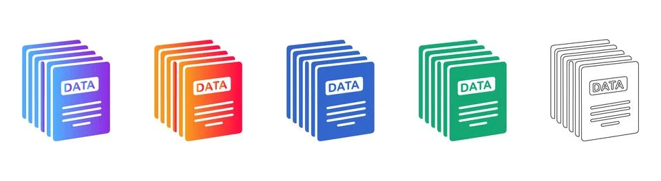 Data Document Storage File Icons イラスト素材